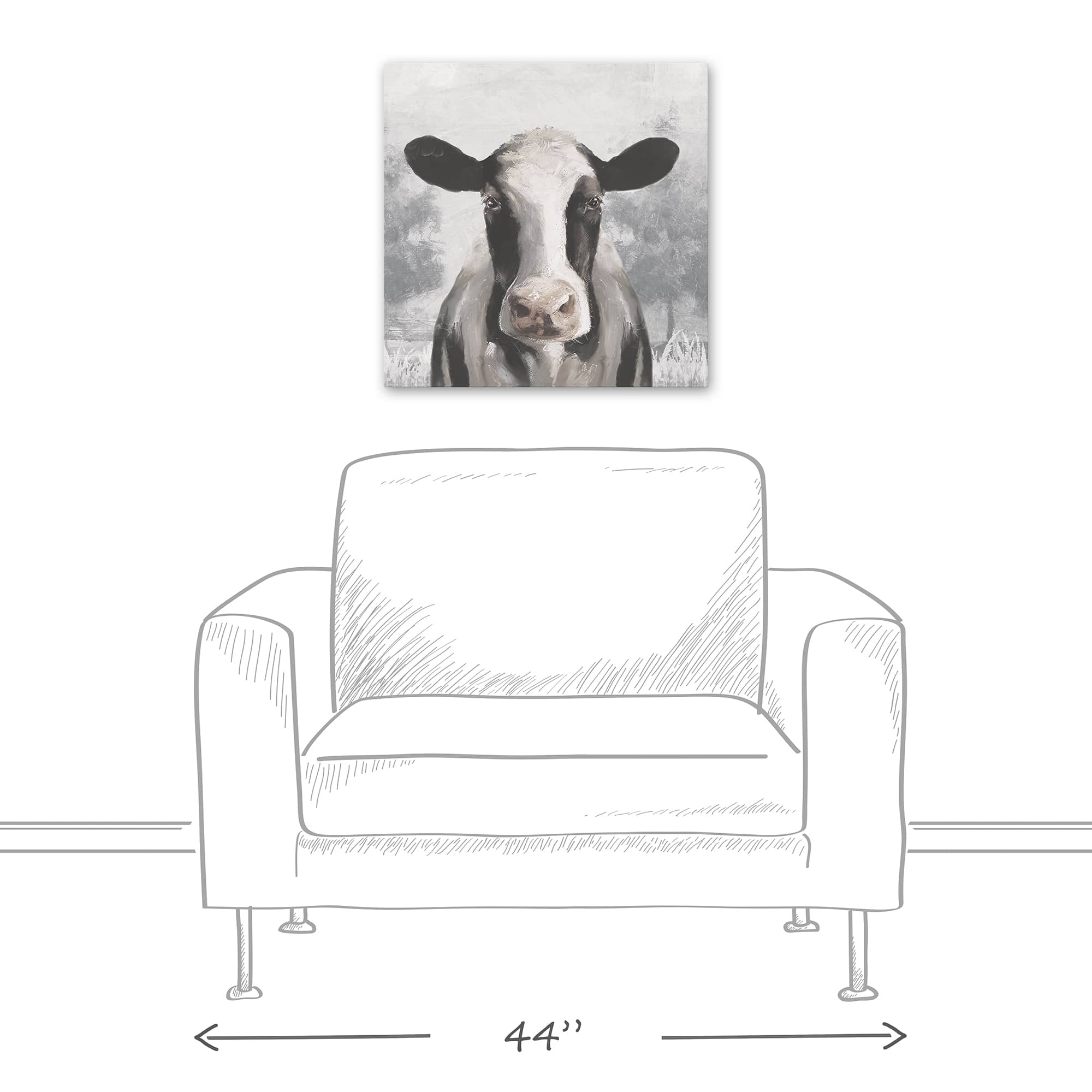 Sophisticated Cow 20" x 20" Canvas Wall Art